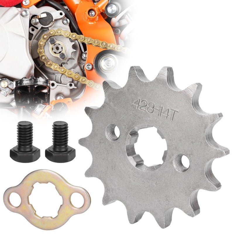 RUTU 428 Size 14 Tooth 17mm Front Engine Sprocket For 50cc 70cc 110cc 125cc 140cc 160cc ATV Dirt Bike Quad TaoTao Roketa Sunl - Image 1